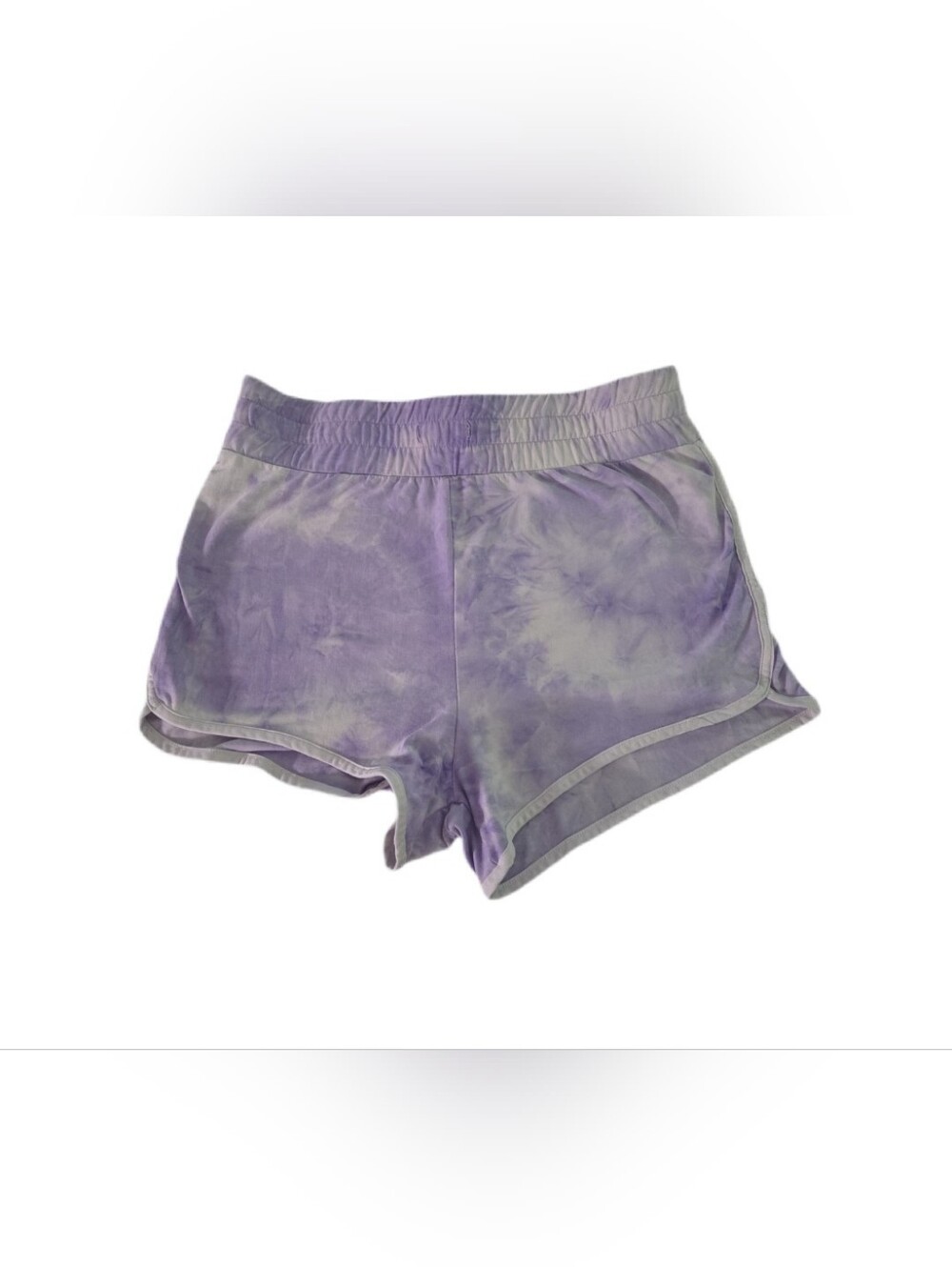Tie-Dye Lavender Athletic Board Shorts with White Strip On Sides Large